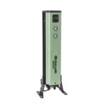 CompressAir | A green shure vertical array microphone isolated on a white background.